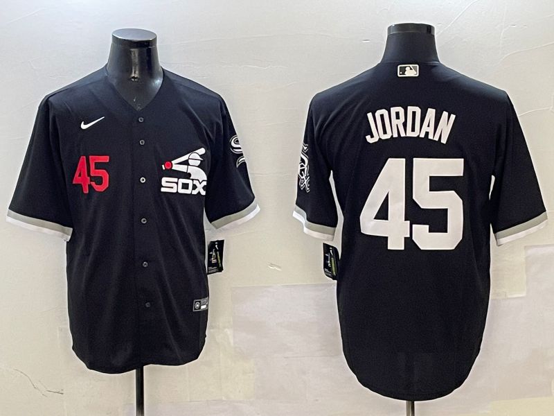 Men Chicago White Sox #45 Jordan Black Game Fashion 2025 Nike MLB Jersey style 5->detroit tigers->MLB Jersey